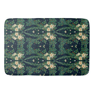 Walter Crane White Lily-Blue Back Bath Mat