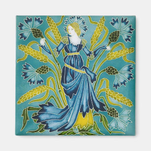 Walter Crane's Flora Art Nouveau Magnet