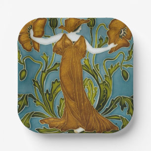 Walter Crane's Flora Art Nouveau Paper Plate