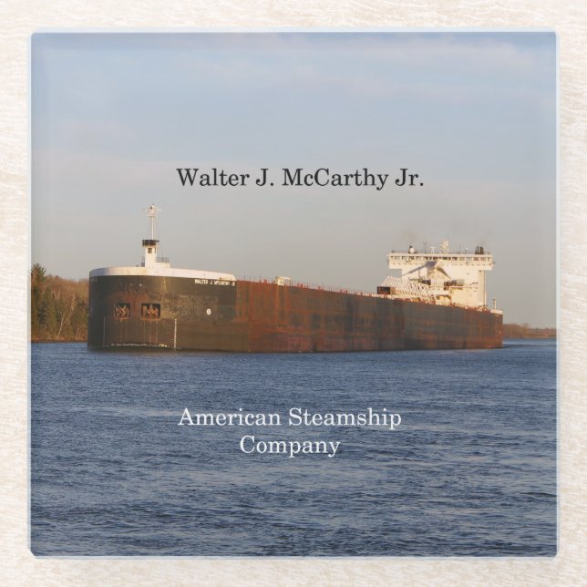 Walter J. McCarthy Jr. glass coaster (Front)