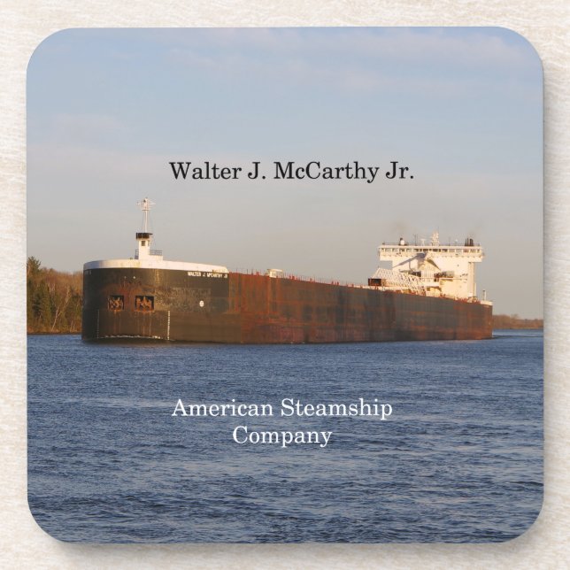 Walter J. McCarthy Jr. set of 6 plastic coasters (Front)