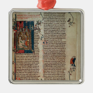 Walter Map taking down a story of the adventures Metal Ornament