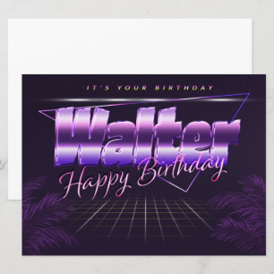 Walter Name First name lila retro card Birthday