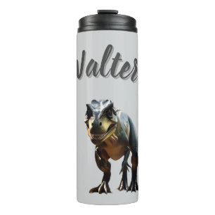 Walter Name With T Rex Dinosaur, Thermal Tumbler