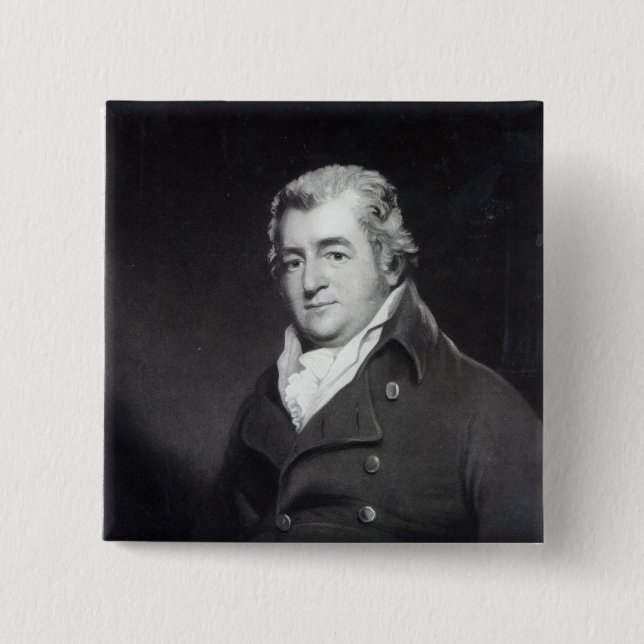 Walter Ramsden Fawkes, engraved by William Say 2 Inch Square Button (Front)