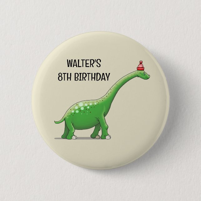 Walter the Dinosaur 2 Inch Round Button (Front)
