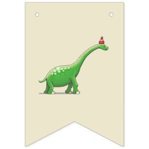 Walter the Green Dinosaur Bunting Flags
