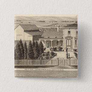 Walters, Crowell residences, farm 2 Inch Square Button