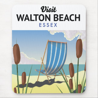 Walton Beach, Essex Seaside travel poster Mouse Pad