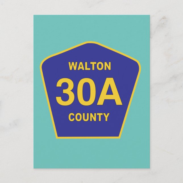 Walton County 30A Highway Sign Florida Postcard (Front)