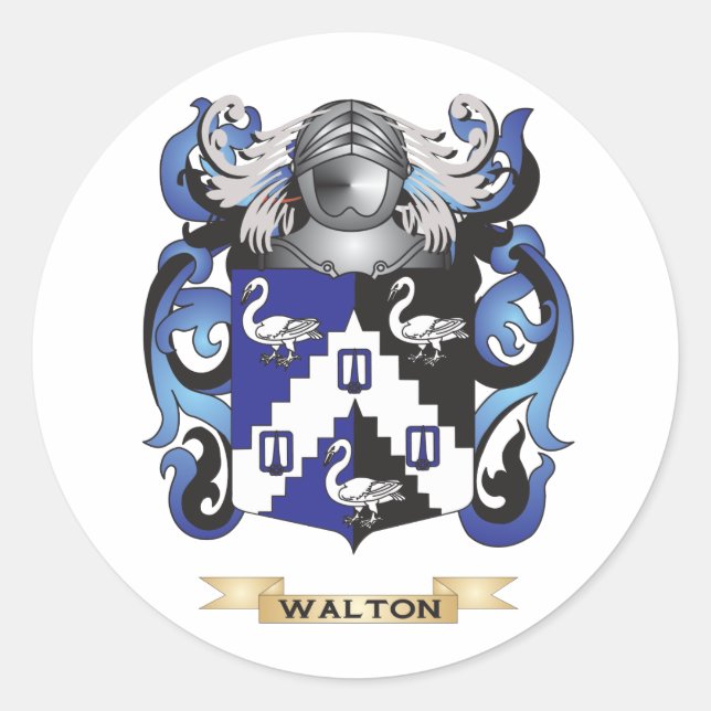 Walton Family Crest (Coat of Arms) Classic Round Sticker (Front)