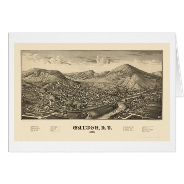 Walton, NY Panoramic Map - 1887 (Front Horizontal)