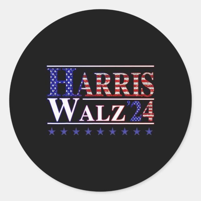 Waltz 2024 7  classic round sticker (Front)