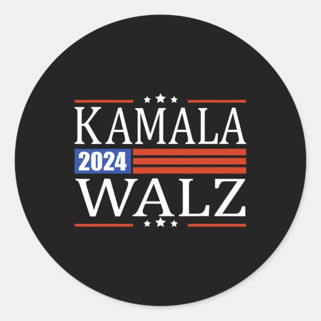 Waltz 2024 9  classic round sticker (Front)