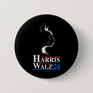Waltz 2024 Election Funny Cat Kamala Harris Tim Wa 2 Inch Round Button
