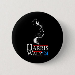 Waltz 2024 Election Funny Cat Kamala Harris Tim WA 2 Inch Round Button