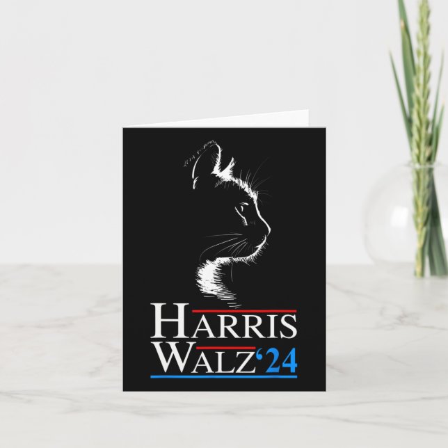 Waltz 2024 Election Funny Cat Kamala Harris Tim WA Card (Front)