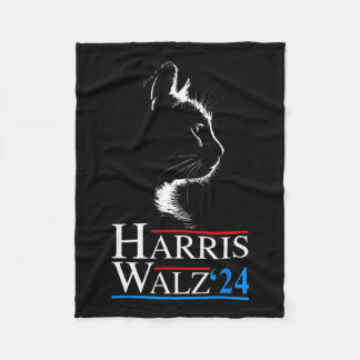 Waltz 2024 Election Funny Cat Kamala Harris Tim WA Fleece Blanket