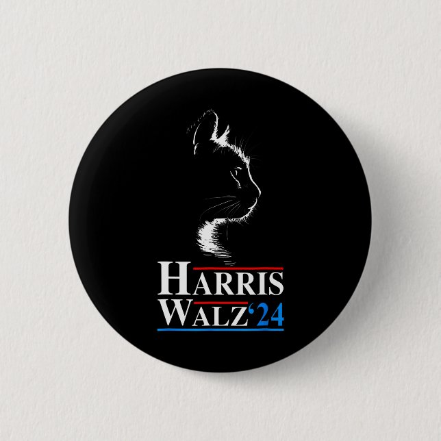 Waltz 2024 Election Kamala Harris Tim Waltz 2024 1 2 Inch Round Button (Front)