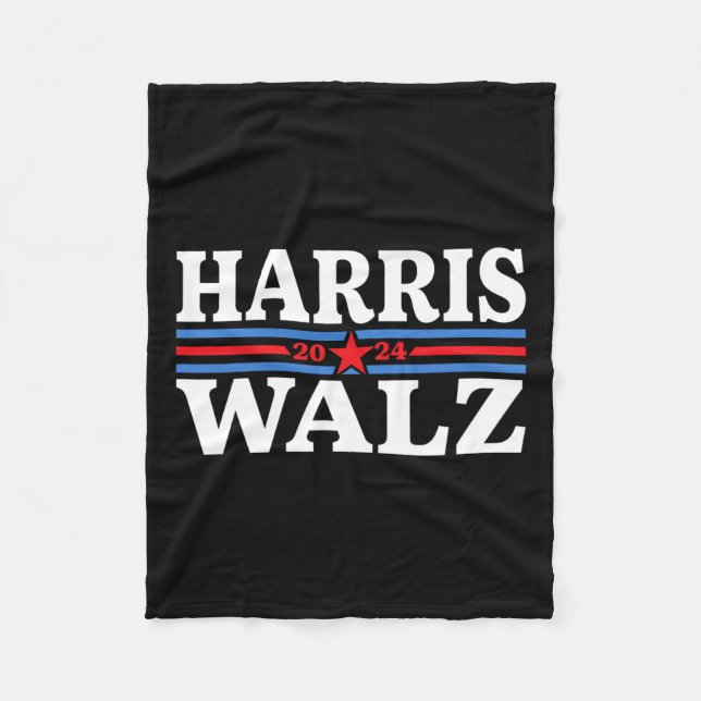 Waltz 2024 Election Kamala Harris Tim Waltz 2024 4 Fleece Blanket (Front)