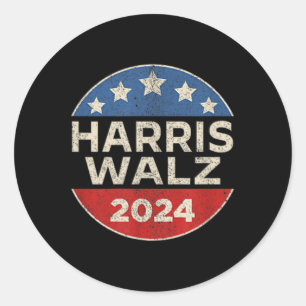 Waltz 2024 Election Kamala Harris Tim Waltz 2024 5 Classic Round Sticker