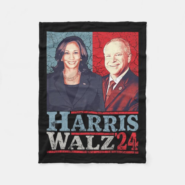 Waltz 2024 Election Kamala Harris Tim Waltz 2024 5 Fleece Blanket (Front)