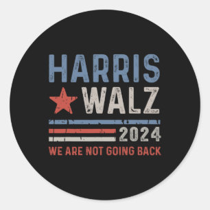 Waltz 2024 Election Kamala Harris Tim Waltz Vintag Classic Round Sticker