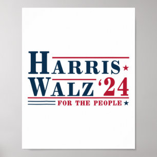 Waltz 2024 For The People Kamala Harris Tim Waltz Poster