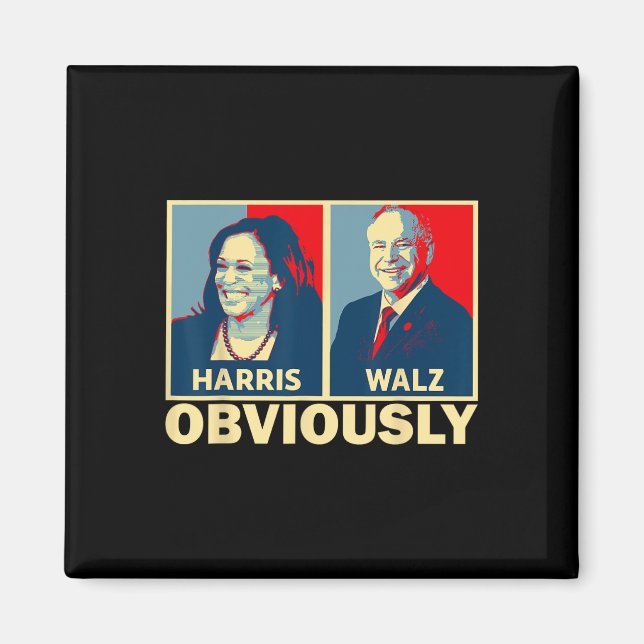 Waltz 2024 Obviously Tim Walz Kamala Harris 2024  Magnet (Front)