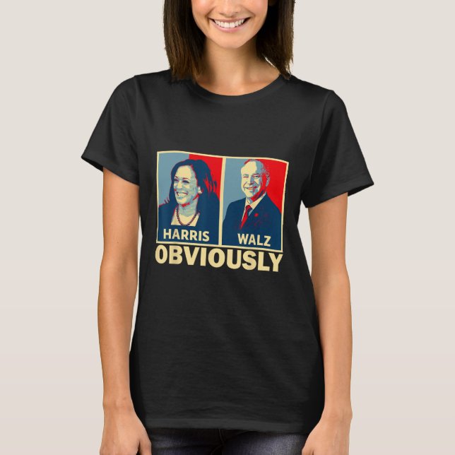 Waltz 2024 Obviously Tim Walz Kamala Harris 2024  T-Shirt (Front)