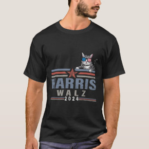 Waltz 24 For President Patriotic Kamala Funny Cat T-Shirt