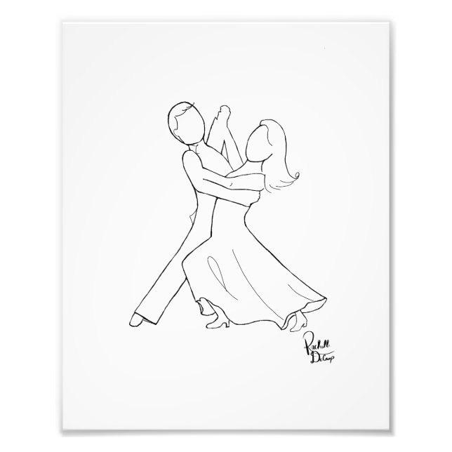 Waltz Dance Fine Art Drawing Photo Print (Front)