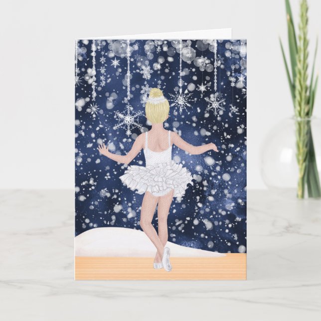 Waltz of Snowflakes Nutcracker Ballet Birthday Holiday Card (Front)