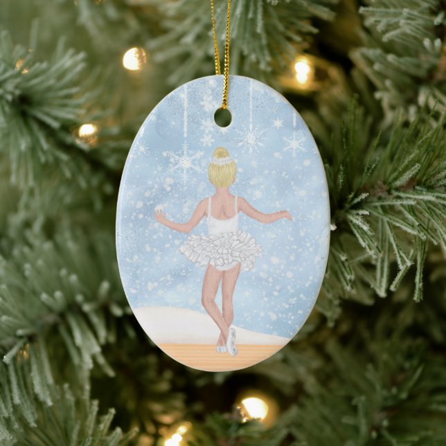 Waltz of Snowflakes Nutcracker Ballet Christmas Ceramic Ornament (Tree)