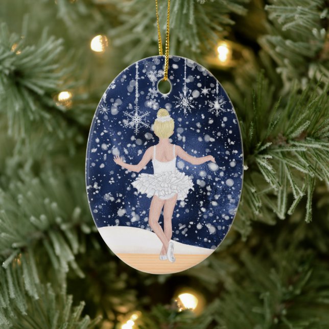 Waltz of Snowflakes Nutcracker Ballet Christmas Ceramic Ornament (Tree)