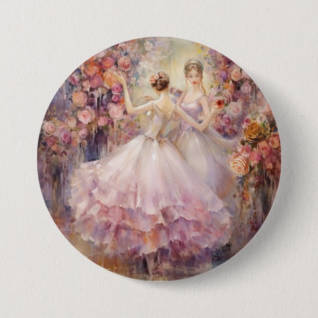 Waltz of the Flowers Nutcracker Ballet 3 Inch Round Button (Front)