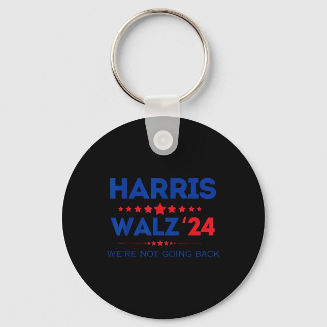 Waltz We Are Not Going Back Kamala Harris 2024  Keychain (Front)