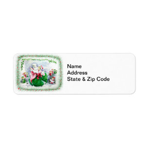 Waltzing Père Noël et Mme Claus Avery Étiquette