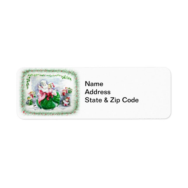 Waltzing Santa & Mrs. Claus Avery Label (Front)
