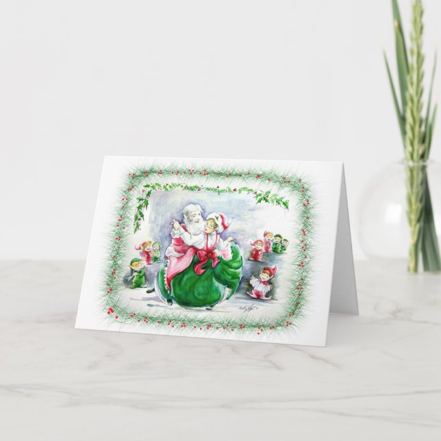 Waltzing Santa & Mrs. Claus  Card (Front)