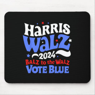 Walz 2024 Election Balz To The Walz Vote Blue Funn Mouse Pad