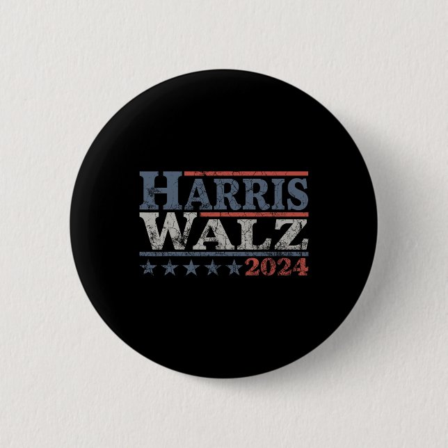 Walz 2024 Election Kamala Harris Tim Waltz 2024 12 2 Inch Round Button (Front)