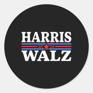 Walz 2024 Election Kamala Harris Tim Waltz 2024 9 Classic Round Sticker