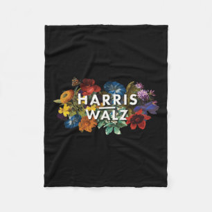 Walz 2024 Floral Feminine Women Harris Waltz 2024 Fleece Blanket