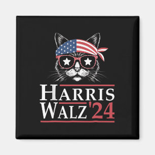 Walz 2024 Funny Cat Election Kamala Harris Tim Wal Magnet