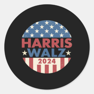 Walz 2024 Kamala Harris 2024 Tim Walz 2024 Usa Fla Classic Round Sticker