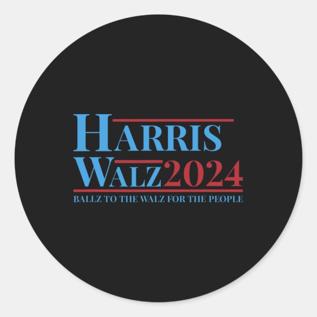 Walz 2024 Kamala Harris Tim Walz Campaign Funny Te Classic Round Sticker (Front)