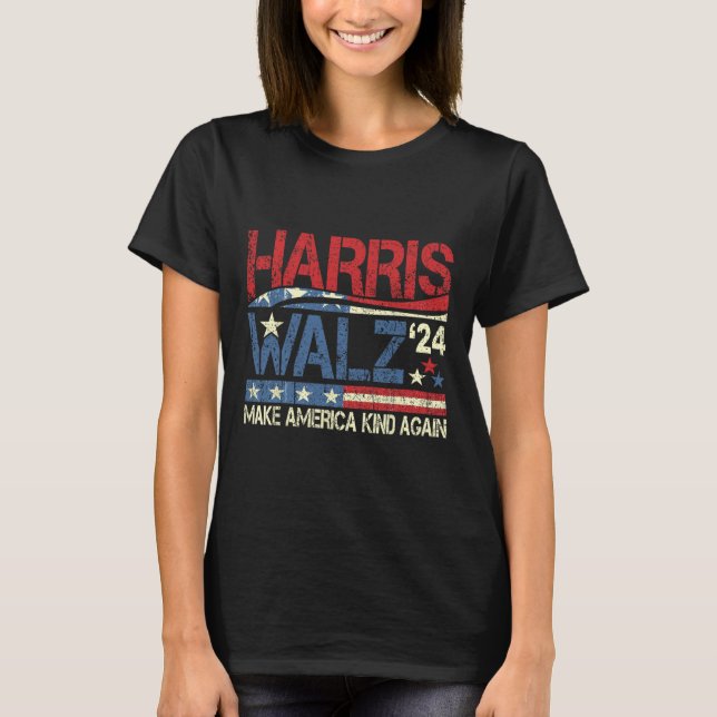 Walz 2024 Make America Kind Again Harris Waltz Quo T-Shirt (Front)