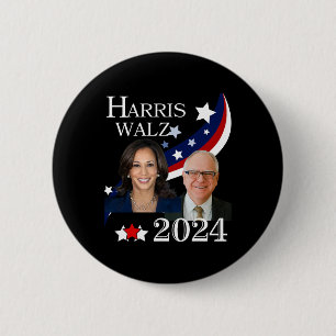 Walz 2024 Presidential Election Campaign Kamala  2 Inch Round Button