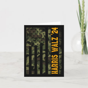 Walz 2024 Presidential Election Kamala Camo Flag  Card